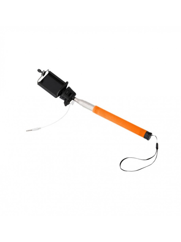 Selfie stick clasic, compact, pentru telefoane mobile, 100cm, Portocaliu