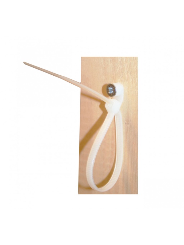Set 100 bucati Soricei, Coliere din plastic cu orificiu pentru fixare, 4.8 x 200 mm, Alb