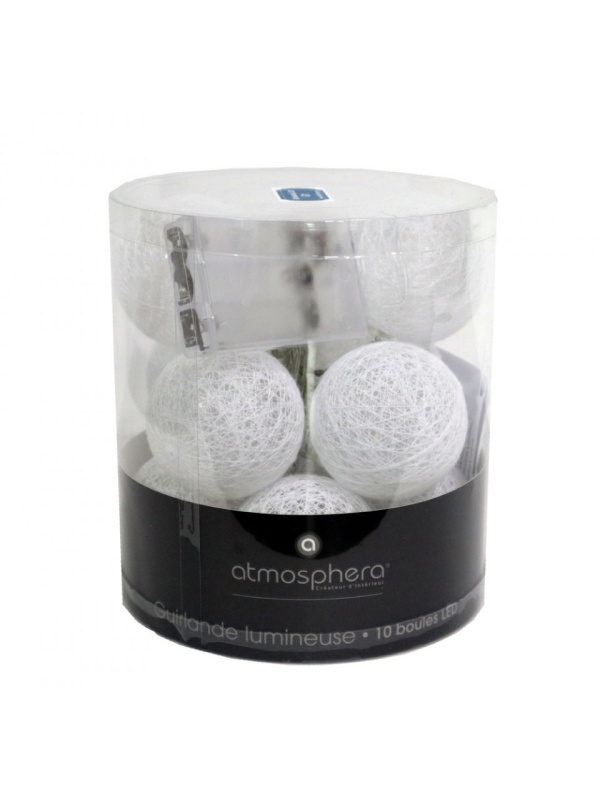 Ghirlanda cu lumini LED G1,decor interior, 165 x 6 cm, alb perlat