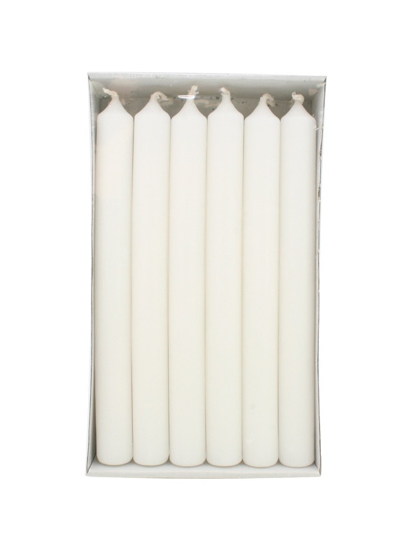 Set 12 bucati, lumanari pascale decorative, 210 x 21 mm, Albe