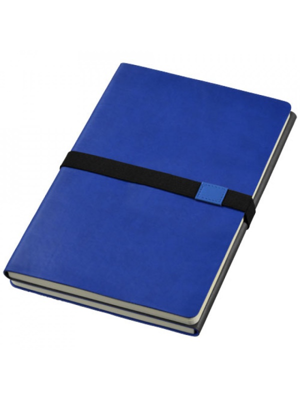 Agenda dubla DoubleDoppio, coperti groase din piele eco, A5, 2x65 file, Albastru-Gri