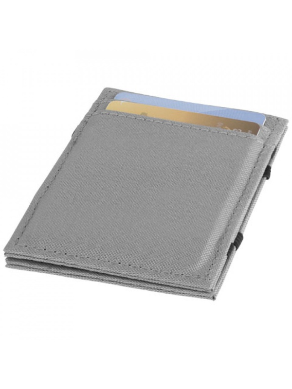 Husa pentru card-uri cu protectie contactless RFID, 4 sloturi, Textil, Gri