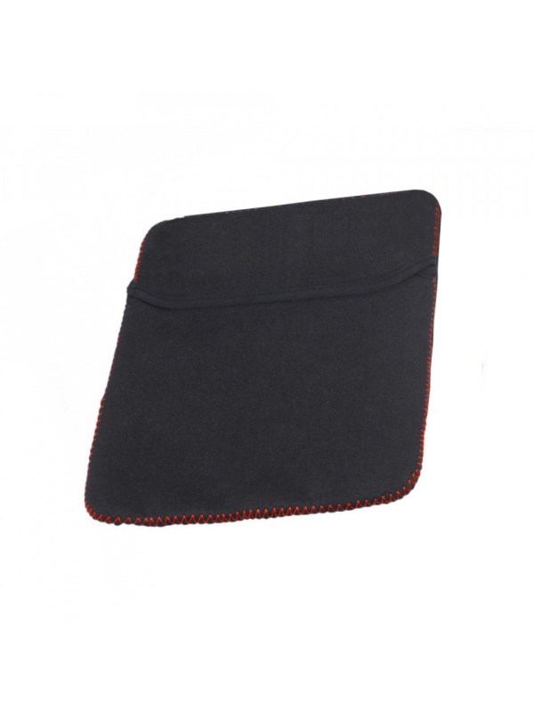 Husa universala pentru tableta de 10 inch, tip plic, 2 fete, neopren, negru-rosu