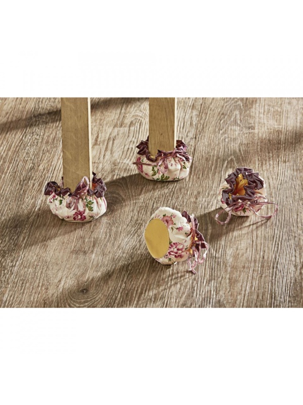 Set 4 papucei de protectie pentru scaune si mese, motiv floral