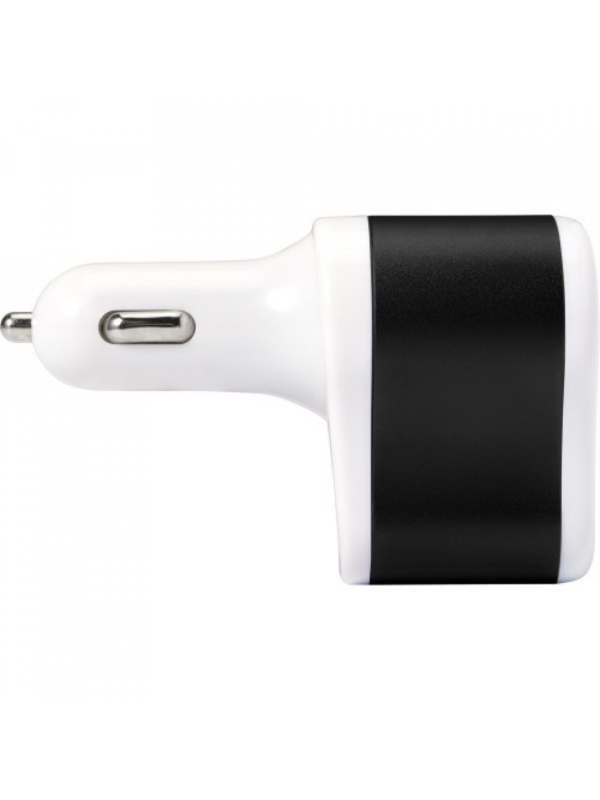 Incarcator auto universal, 5v cu doua mufe USB si o priza auto, Negru