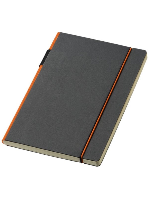 Agenda A5 JournalBooks, inchidere cu elastic, suport pix, 80 file, dictando, Orange