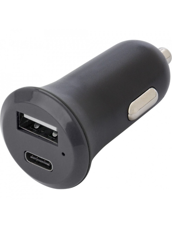 Incarcator Auto mic, cu USB si USB C, 5v 3A, Negru