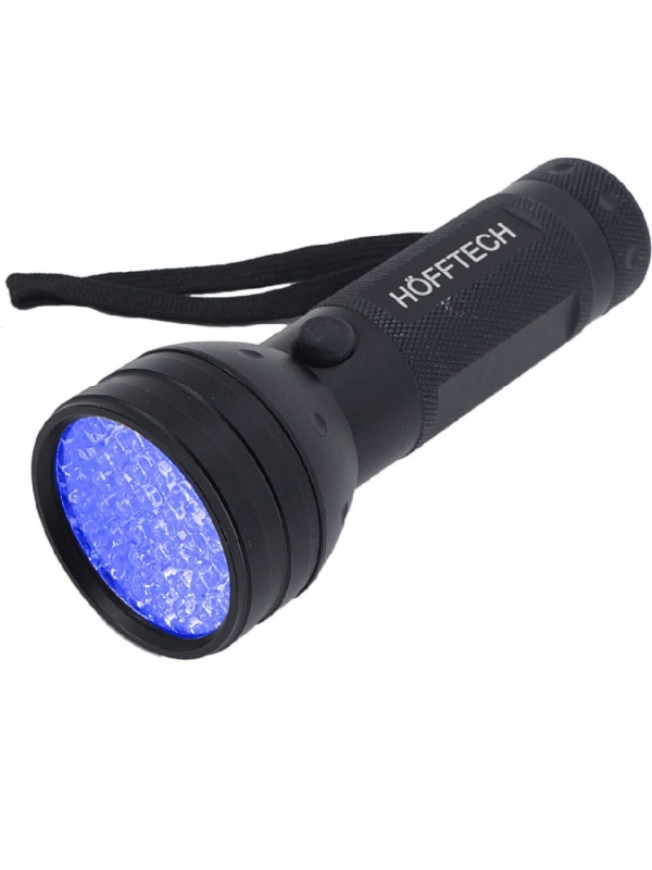 Lanterna metalica cu 51 LED-uri UV, Hofftech, lumina ultravioleta, Neagra