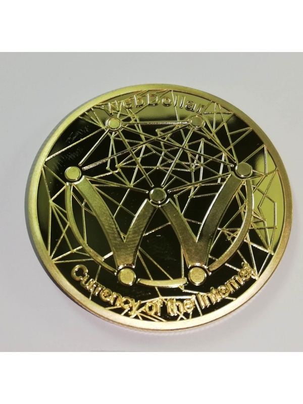 Moneda Suvenir WebDollar, diametru 40 mm, Aurie, 2018