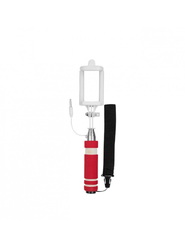 Mini selfie stick, Pocket Edition, pentru telefoane mobile, 50cm, Rosu