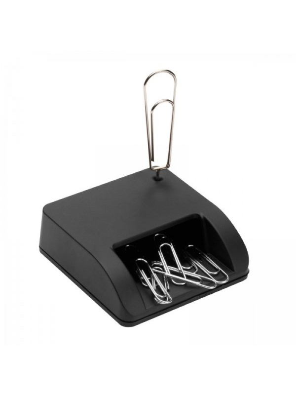 Set 2 bucati, Suport magnetic pentru agrafe de birou, pentru un birou organizat, Negru
