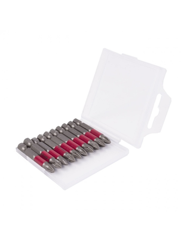 Set 10 piese, Bituri PZ2 hexagonale din otel S2, cu manson, lungime 50 mm