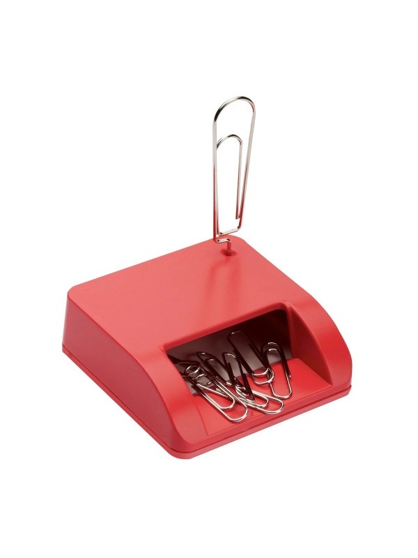 Set 2 bucati, Suport magnetic pentru agrafe de birou, pentru un birou organizat, Rosu