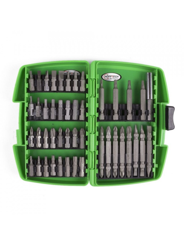 Set 45 piese, Bituri hexagonale CR-V, in cutie de culoare verde