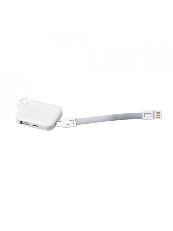 Baterie externa Micro Booster, 500mAh, mufa Micro USB si Lightning, Alba
