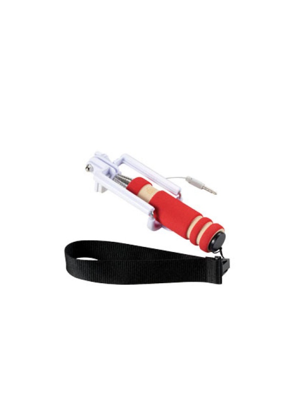 Mini selfie stick, Pocket Edition, pentru telefoane mobile, 50cm, Rosu