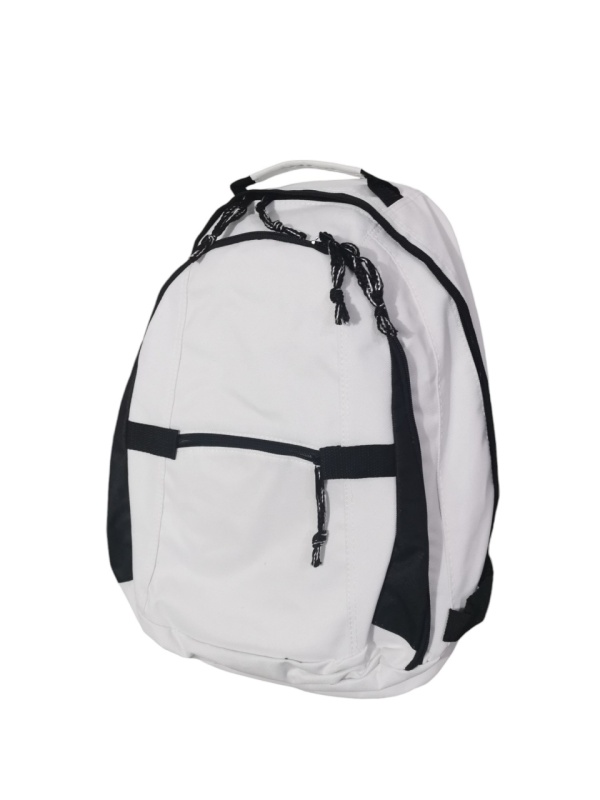 Rucsac spatios cu 3 compartimente, poliester 600D, curele intarite, 48x27x17cm, Alb-Negru