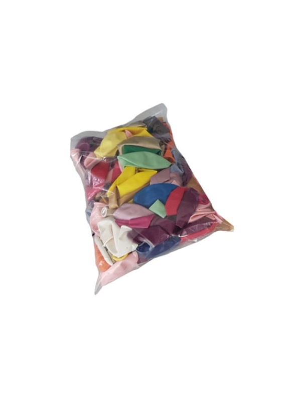 Set 100 bucati, Baloane MIX, diferite culori si dimensiuni, Multicolor