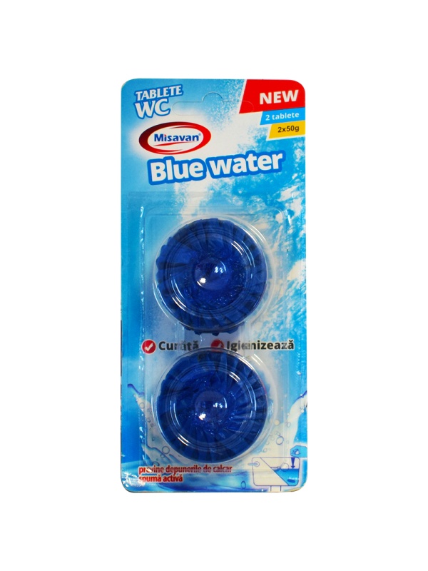 Set 2 bucati, Tablete pentru bazin Wc, Misavan Blue Water 2x50g