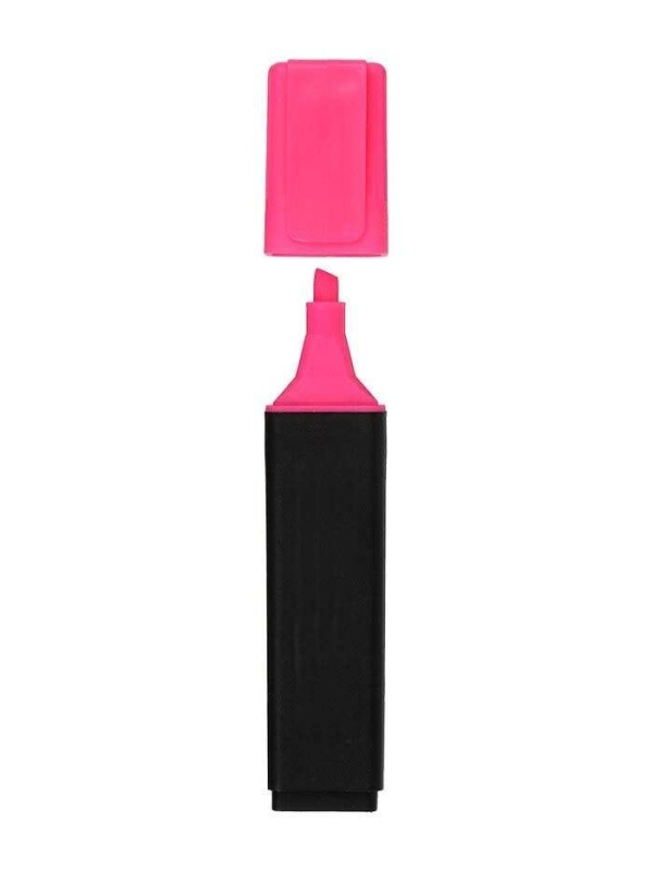 Set 5 bucati, Evidentiator text, varf lat de 5.4 mm, culoare Neon, Roz