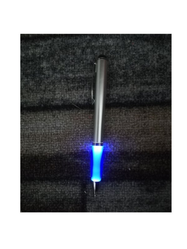 Stylus Pen cu pix si lumina, Nash Glow UP, Argintiu