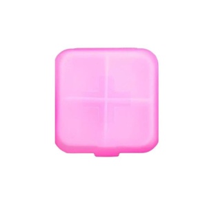Cutie pentru medicamente cu tavita detasabila, 4 compartimente, 58x61mm, Roz - Img 1
