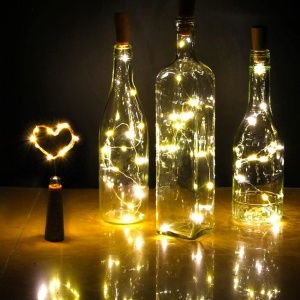 Dop Sticla, 8 led-uri, alb cald