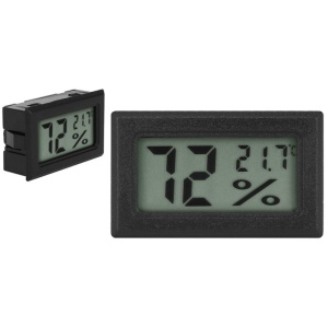 Hidrometru si termometru digital, Incorporabil, 47x28 mm, Negru