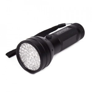 Lanterna metalica cu 51 LED-uri UV, Hofftech, lumina ultravioleta, Neagra