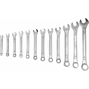 Set 12 bucati, chei fixe si inelare, 6-22 mm, otel inoxidabil, Argintii