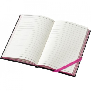 Agenda liniata dictando A6, 80 file, coperti cartonate, contur Roz Fuchsia