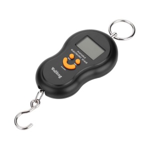 Cantar digital cu maner si carlig, Model Smile, 0-50 kg, iluminat LED, Negru