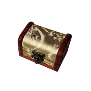 Cutie din lemn pentru cadouri, tip Cufar, 90x60x62mm, model Auriu