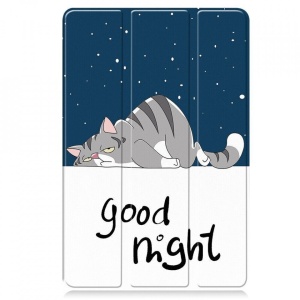 Husa Smart Cover tableta, pentru Pixel Tablet 11 inch 2023, good night cat, albastru inchis - Img 3