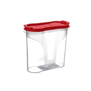 Recipient pentru condimente, Qlux, 300 ml, prevazut cu doua capace, Rosu