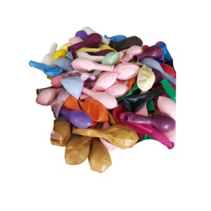 Set 100 bucati, Baloane MIX, diferite culori si dimensiuni, Multicolor