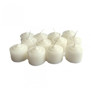 Set 12 bucati, lumanari decorative,30x35 mm, culoare Alba