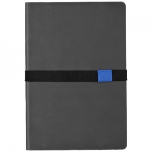 Agenda dubla DoubleDoppio, coperti groase din piele eco, A5, 2x65 file, Albastru-Gri