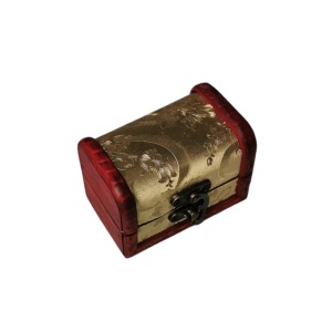 Cutie din lemn pentru cadouri, tip Cufar, 90x60x62mm, model Auriu