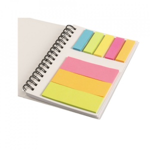 Notebook Memo Neutral cu 50 pagini albe si 200 notite adezive, format A6, Alb
