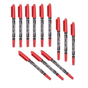 Set 10 bucati, Marker si Liner 2 in 1, sigilate individual, Rosu - Img 1