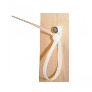 Set 100 bucati Soricei, Coliere din plastic cu orificiu pentru fixare, 4.8 x 200 mm, Alb