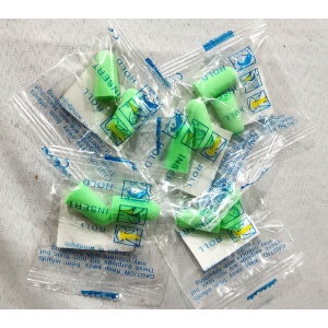 Set 5 perechi, Dopuri de protectie pentru praf si zgomot, ambalate individual, verzi