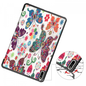 Husa Smart Cover tableta, pentru Huawei MatePad 11 - 10.95 inch, fluturi, alb - Img 5
