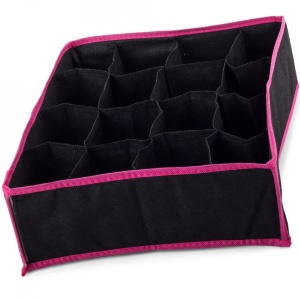 Organizator pentru sosete si lenjerie intima cu 16 compartimente, Roz