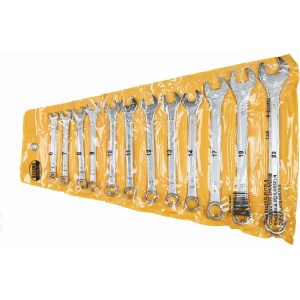 Set 12 bucati, chei fixe si inelare, 6-22 mm, otel inoxidabil, Argintii