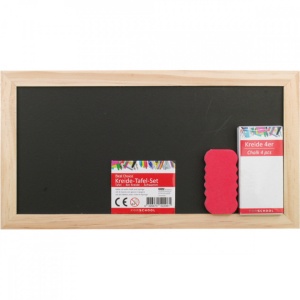 Tabla de desen pentru copii, cu creta si burete, 28x15 cm, Neagra