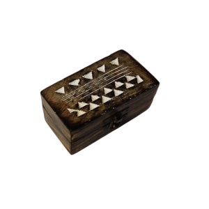 Cutie din lemn pentru cadouri, tip Cufar, 101x55x50mm, model Triunghi