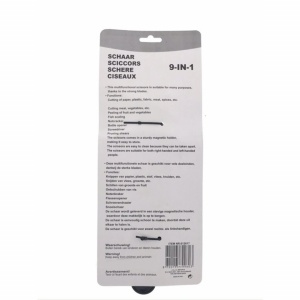 Foarfeca 9 in 1, cu suport magnetic, Neagra blister