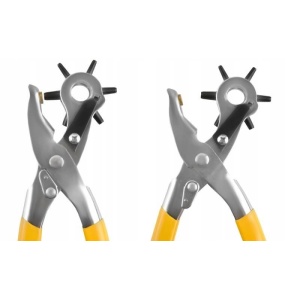 Set clesti de perforare si capsare pentru piele, plus 200 de capse, Galben